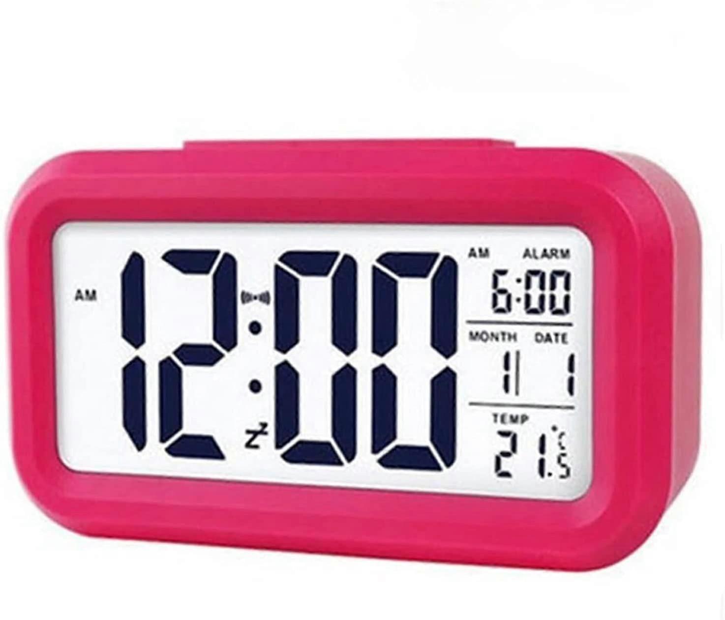 Led Digital Alarm Clock Backlight Snooze Mute Calendar Desktop Electronic Bcaklight Table Clocks Desktop Clock (red)