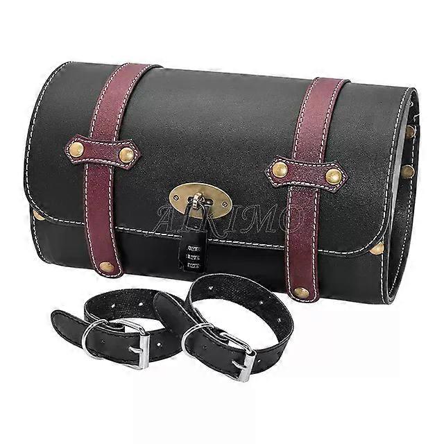 Motorcycle Bag Saddlebags PU Leather Front compatible for k Tail Tool Bag Luggage With Password Lock compatible for Bag Bobber Universal