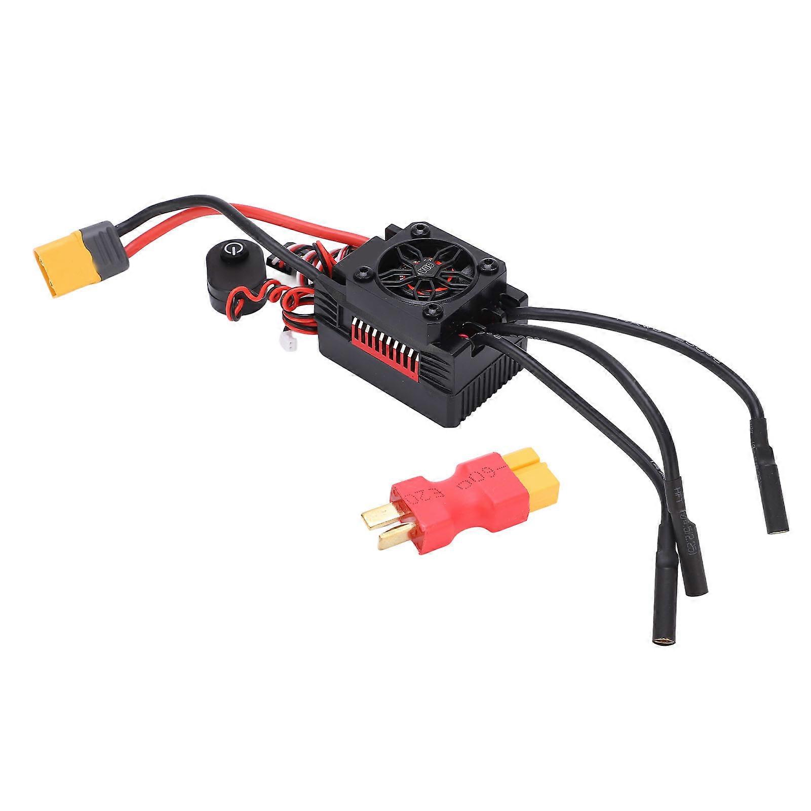 V2 RC Brushless ESC 60A Waterproof Electronic Speed Controller with XT60 to T Connector for 1/10 RC Model