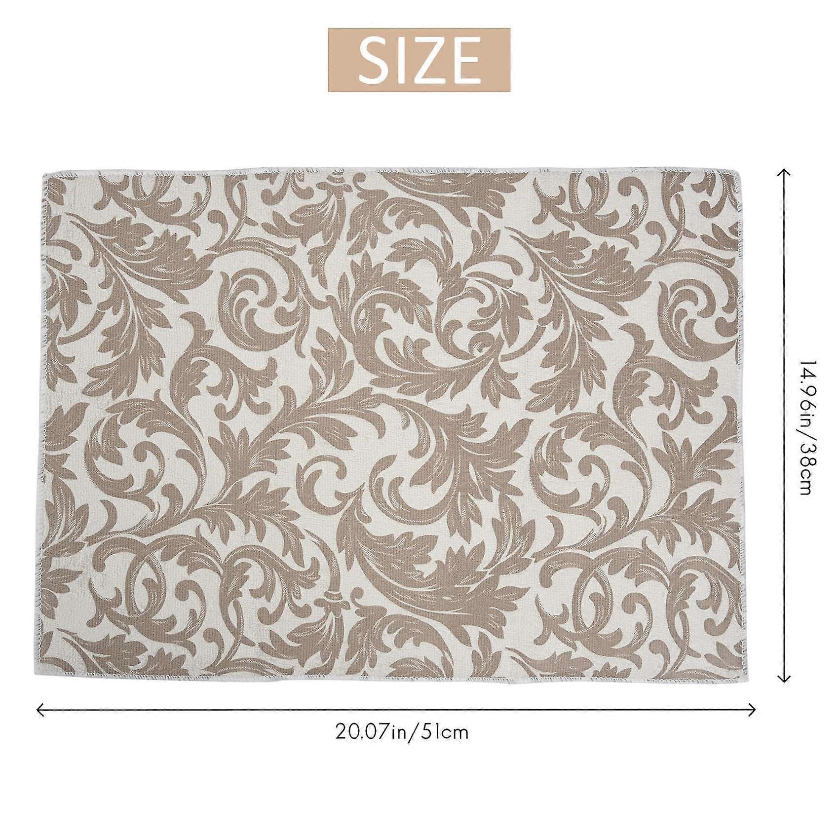 Washable Dish Drying Mats for Kitchen Counter Large (Grey Vine)