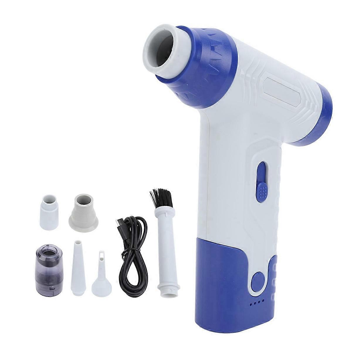 Tragbarer stufenloser Staubwedel-Mini-Handventilator, wiederaufladbar, Weiß