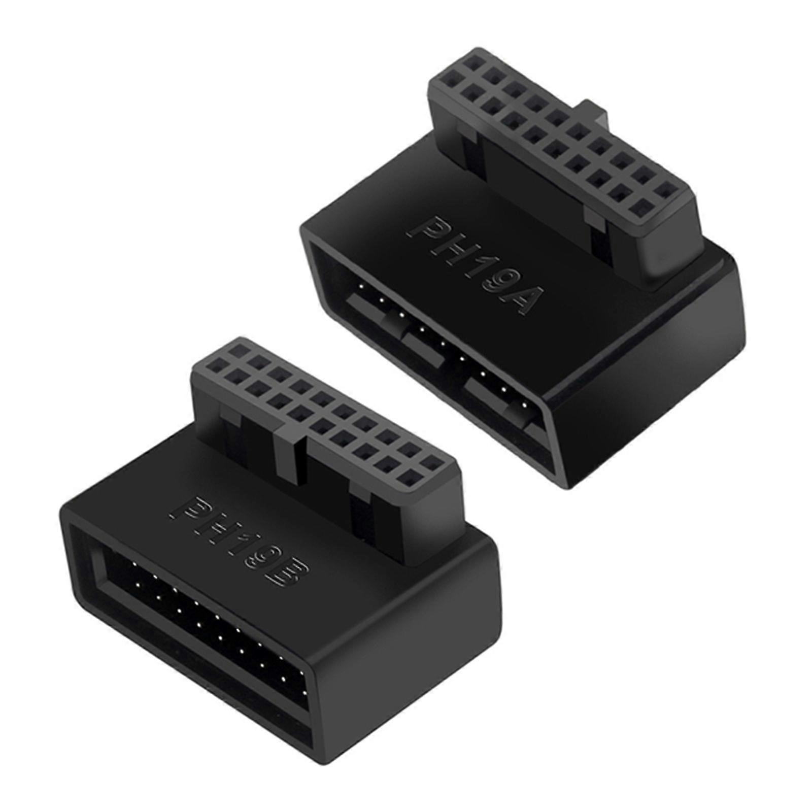 USB 3.0 90 Degree Motherboard Adapter 19 Pin/20 Pin Extension Adapter Right Angle Socket for Desktop Motherboard