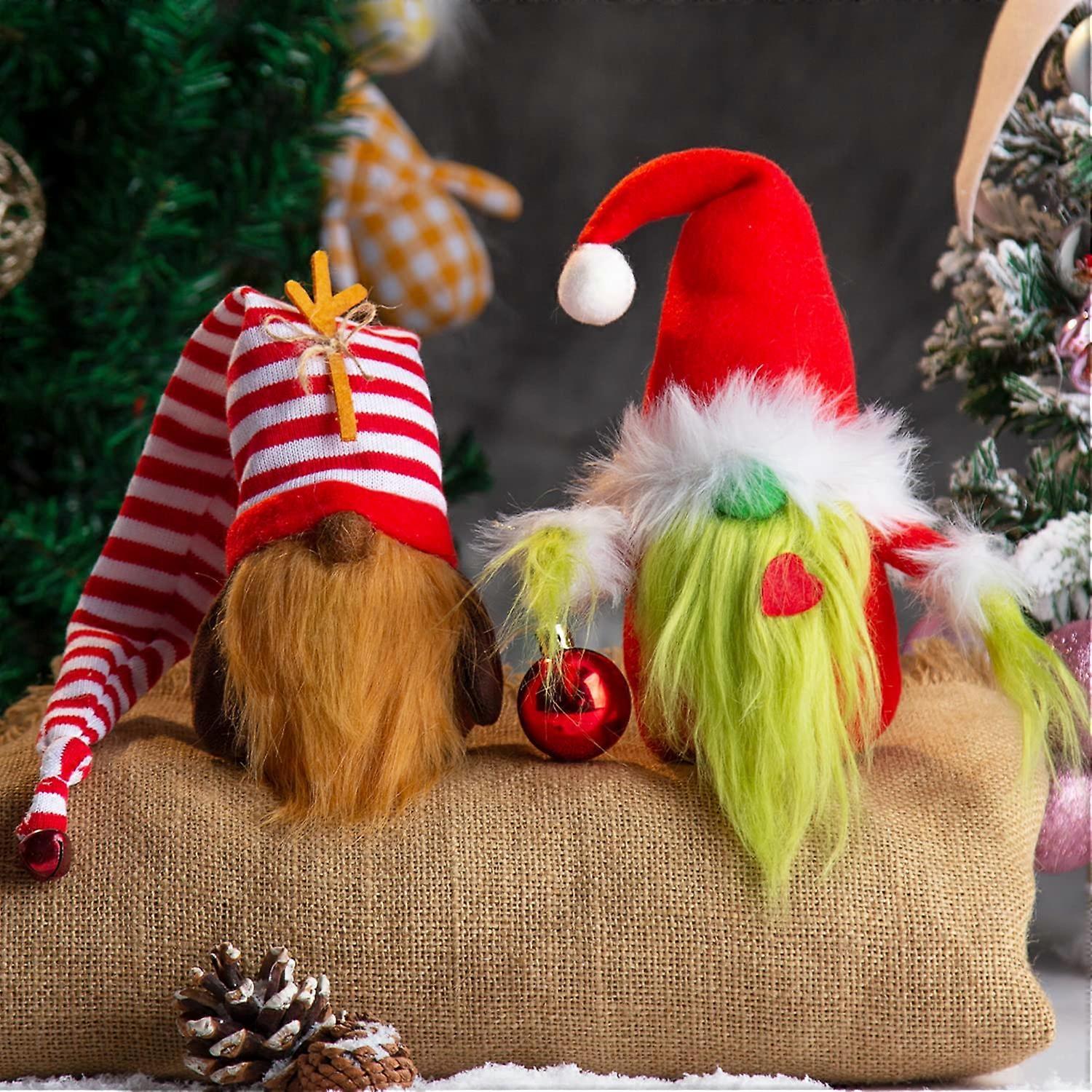 Tomte Plush Gnomes 2 Pack Handmade Swedish Tiered Tray Ornament