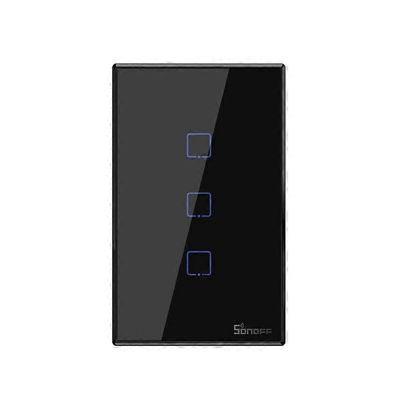 Sonoff T3 US-TX 433 RF WIFI Smart Remote Control Wall Touch Switch, US Plug, Style:Three Buttons
