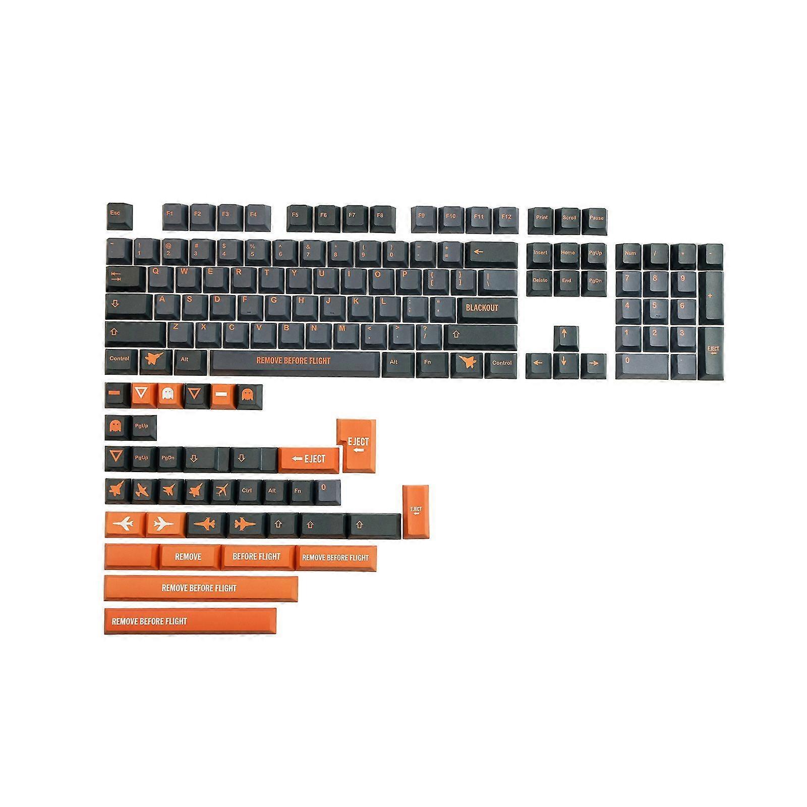 stealth Keycaps Cherry Profile 142 Keys Dye-Sub Keycaps GK61 64 84 96 Layout