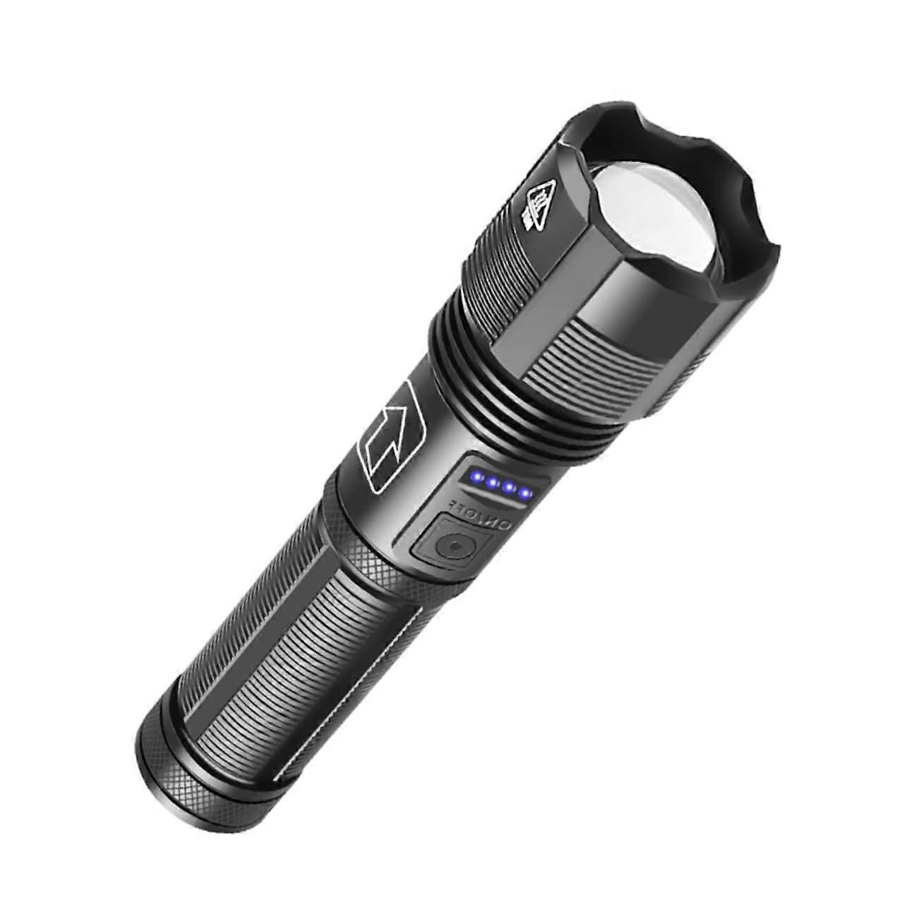 Cycling Flashlight Bright Handheld Rechargeable Led Zoomable for Hiking Camping Emergency Weatherproof 1 Set