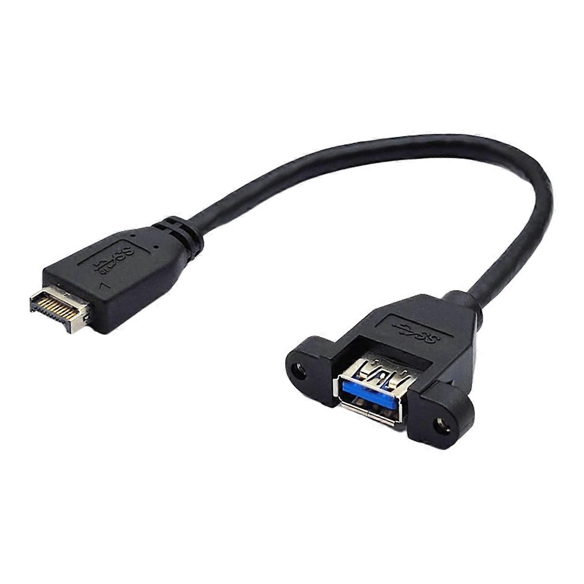 USB 3.2 Gen2 Front Panel Screw Mount Extension Cable 10Gbps 20Pin TYPE-E to USB3.2 TYPE-A Female Co