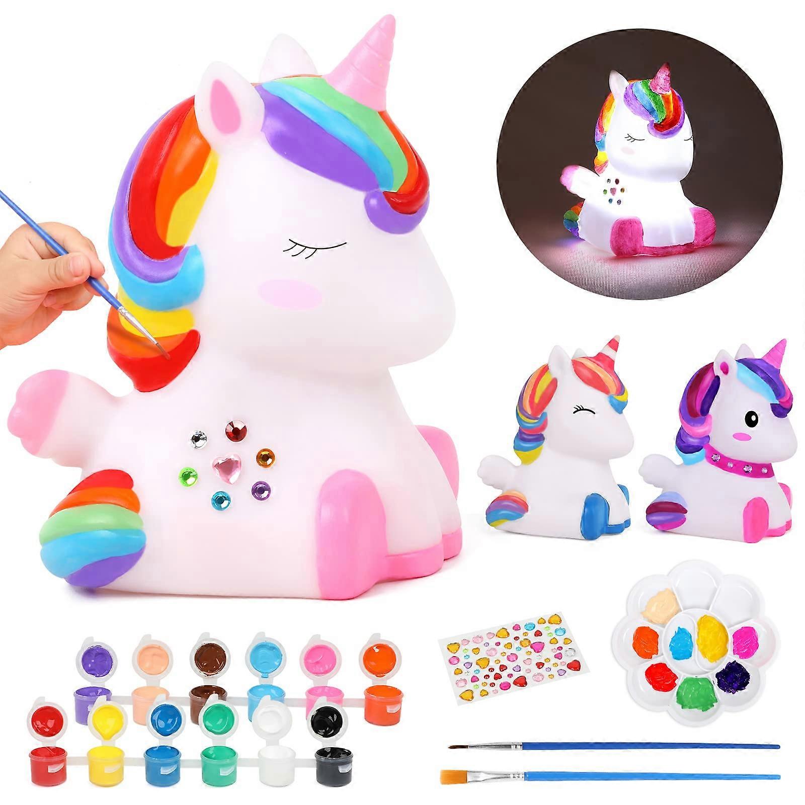 Paint Your Own Unicorn Night Light Art Kit, Arts and Crafts for Kids Ages 4 - 8, Unicorn Gifts for