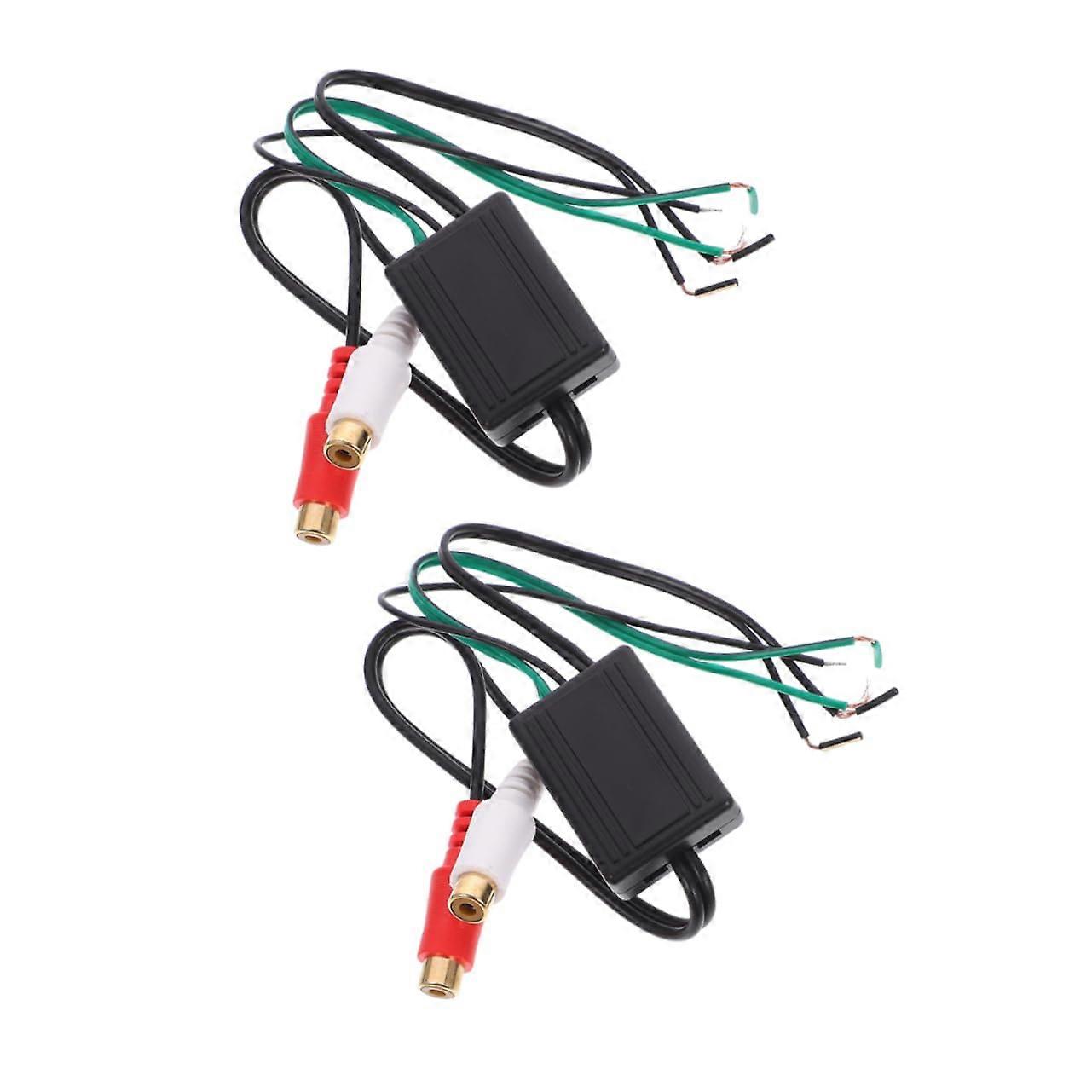 2pcs Speaker Wire Adapter Line Output Converter for Car Subwoofer Volume Control Line Out Connector for Car Audio System