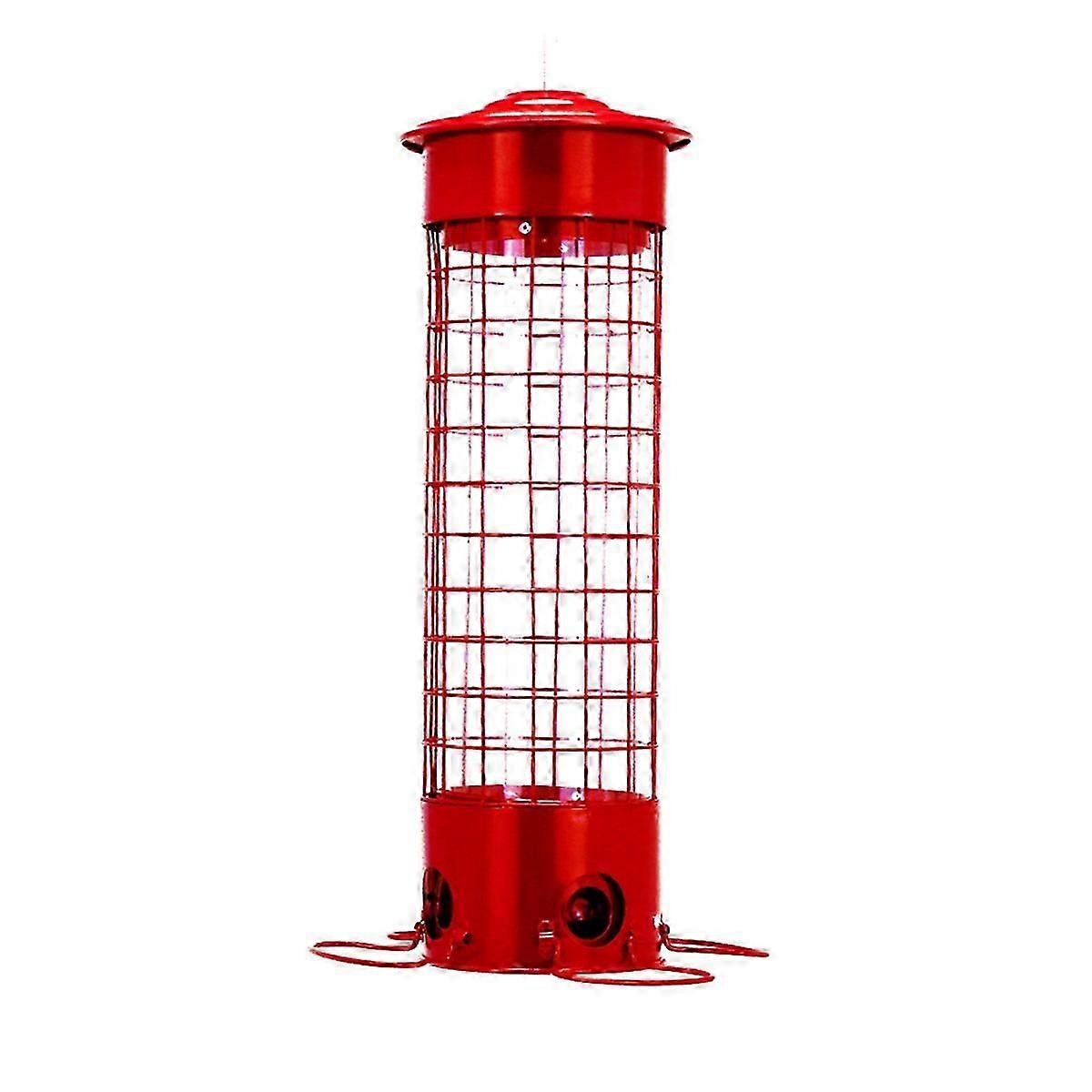 Squirrelproof bird feeder Automatic hummingbird feeder Hanging waterproof bird feeder Red