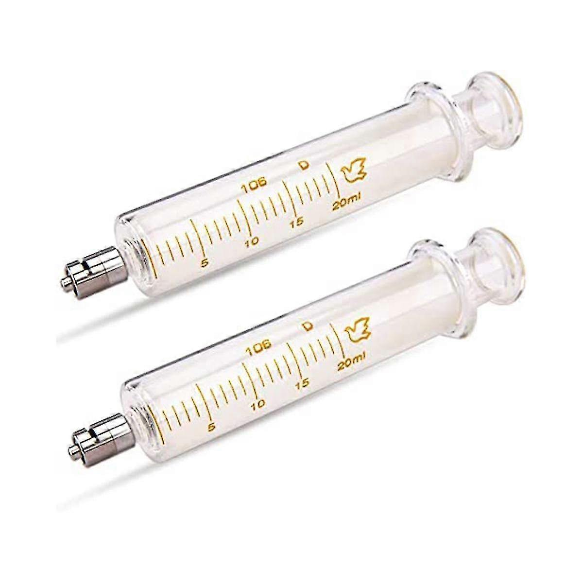 2er-Pack Glasspritze Luer Lock 20ML ohne Nadel kompatibel Industrie, Kunsthandwerk usw.