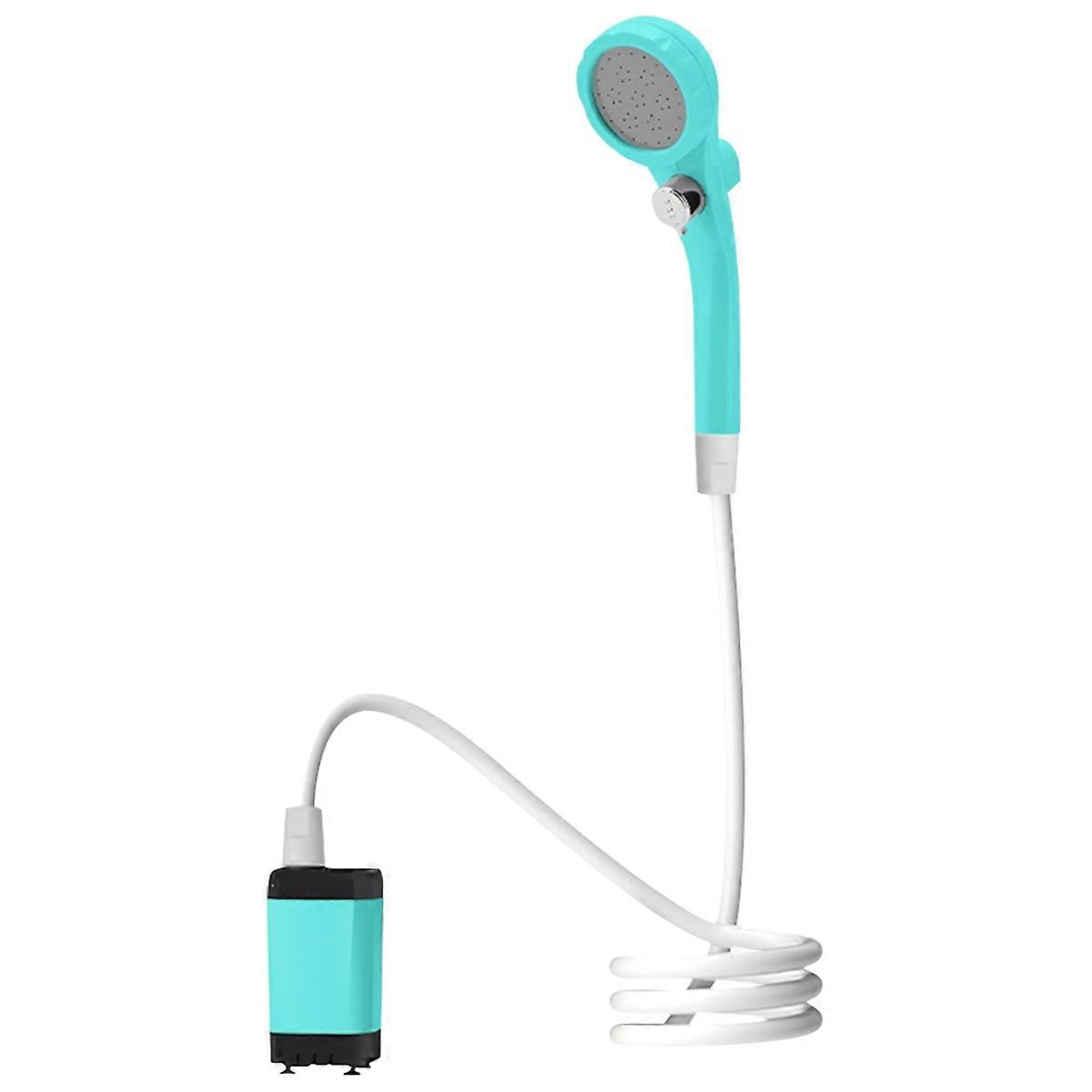 Shower Electric Shower Charging Bathing Artifact Shower Suit Simple Camping Water Pump Blue