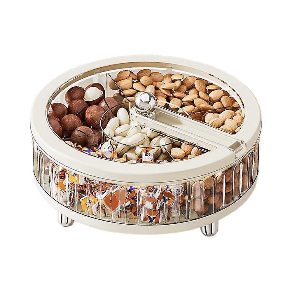 Rotating Snackle Box Container Snack Veggie Tray with Lid and Handle