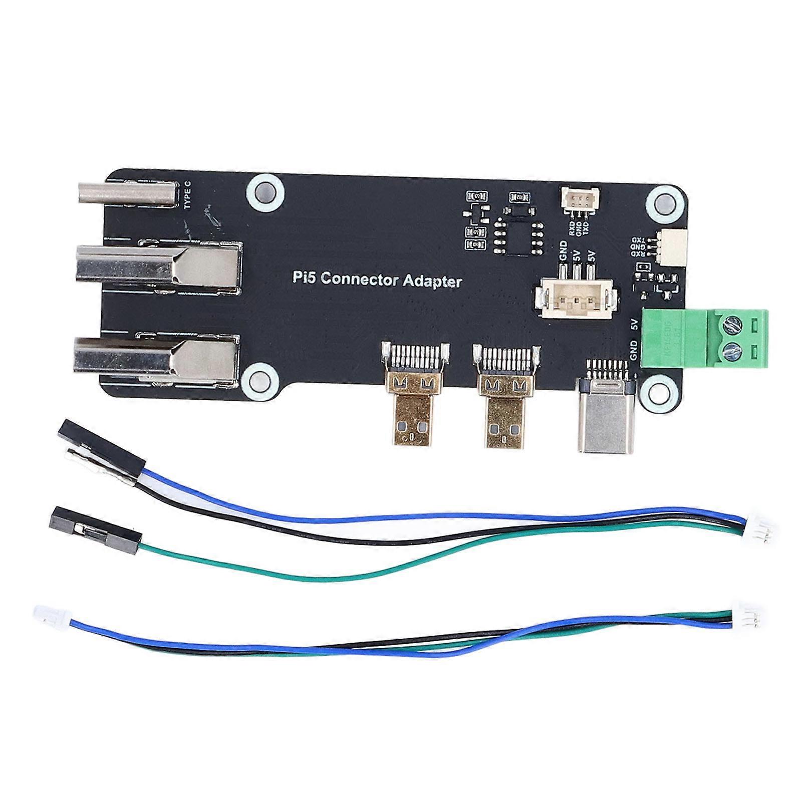 Multifunctional Expansion Micro HD Multimedia Interface Adapter Board for RasPi 5 4B Dual 4K Outputs