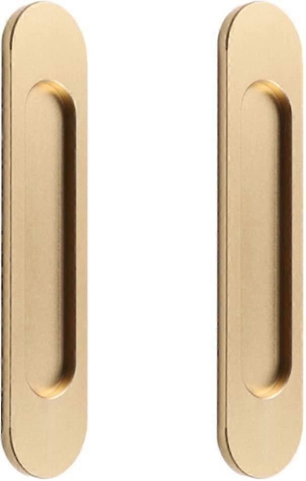 Bazhou Door Pull Handle, Self-stick Oval Sliding Door Pulls(2pcs, Gold)