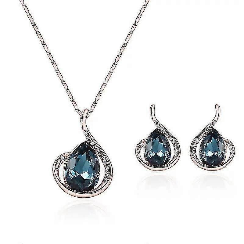 Hanger Vrouwen Party Legering Crystal Ketting Drop Oorbellen Sieraden Set