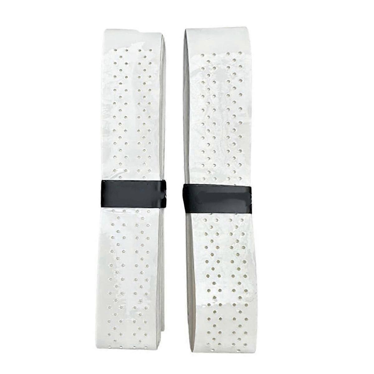 1 Pair of Pickleball Racket Tennis Racket Grips Sweat-Absorbent Anti-Slip Tape Wrap Tape for Handles-White
