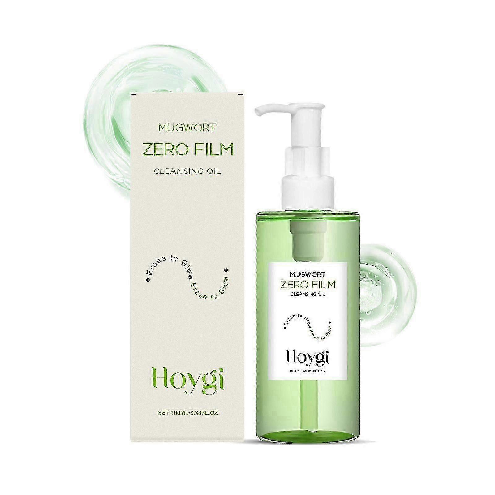 Mugwort Zero Film Cleansing Oil ، زيت منظف مكياج الوجه 100 مل ، مكياج يومي لإزالة الرؤوس السوداء بدون انسداد المسام