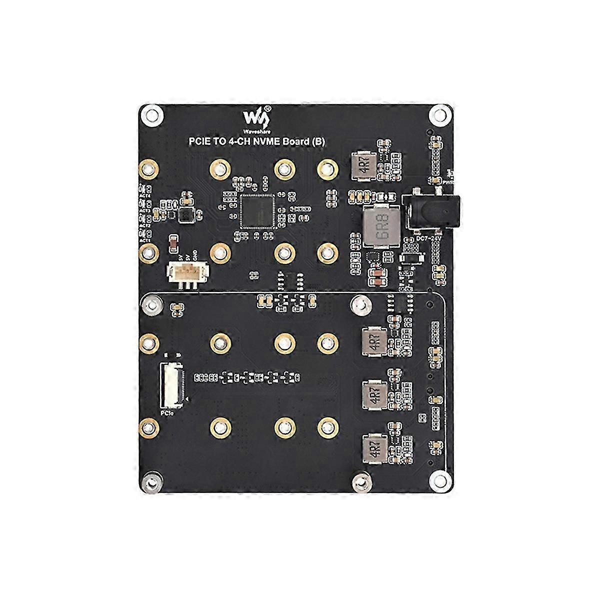 Waveshare PCle to 4-Channel M.2 Adapter Board for Raspberry Pi 5