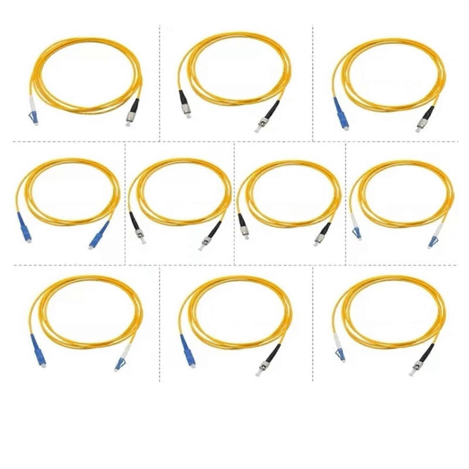 Optical Fiber Jumper SC-SC UPC 10pcs 1-30m Singlemode Simplex Patch Cord 3M 10M 15M 20M FTTH Extension Cable