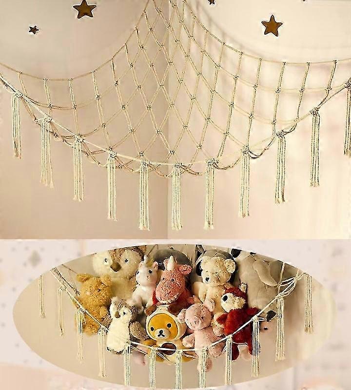 Stuffed Net Corner - Large Toy Hammock Net Animal Storage Hammock or