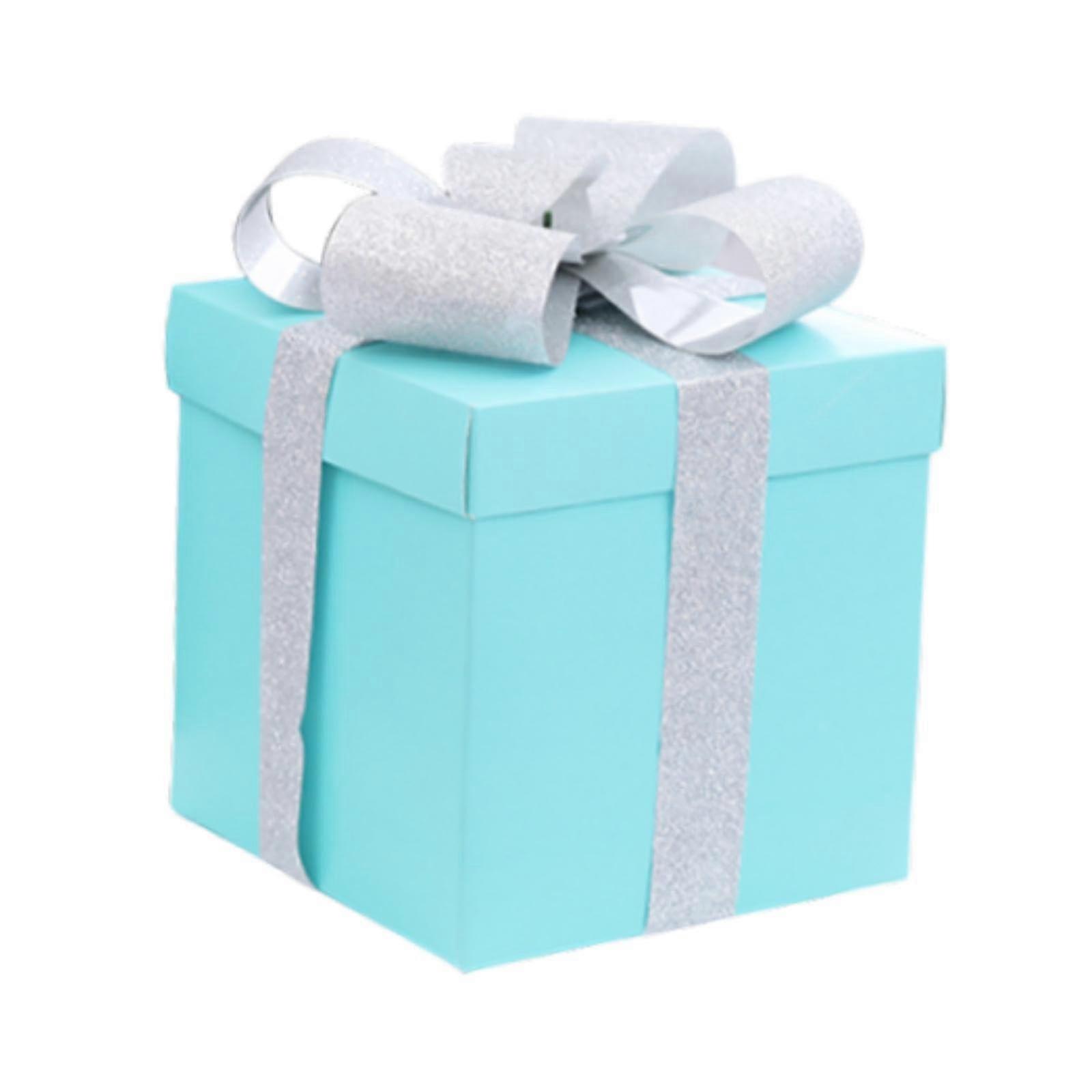 Christmas Decoration Boxes Decorative Present Box Ornaments with Lid for Valentine's Day Gift Wrap Packaging, Blue