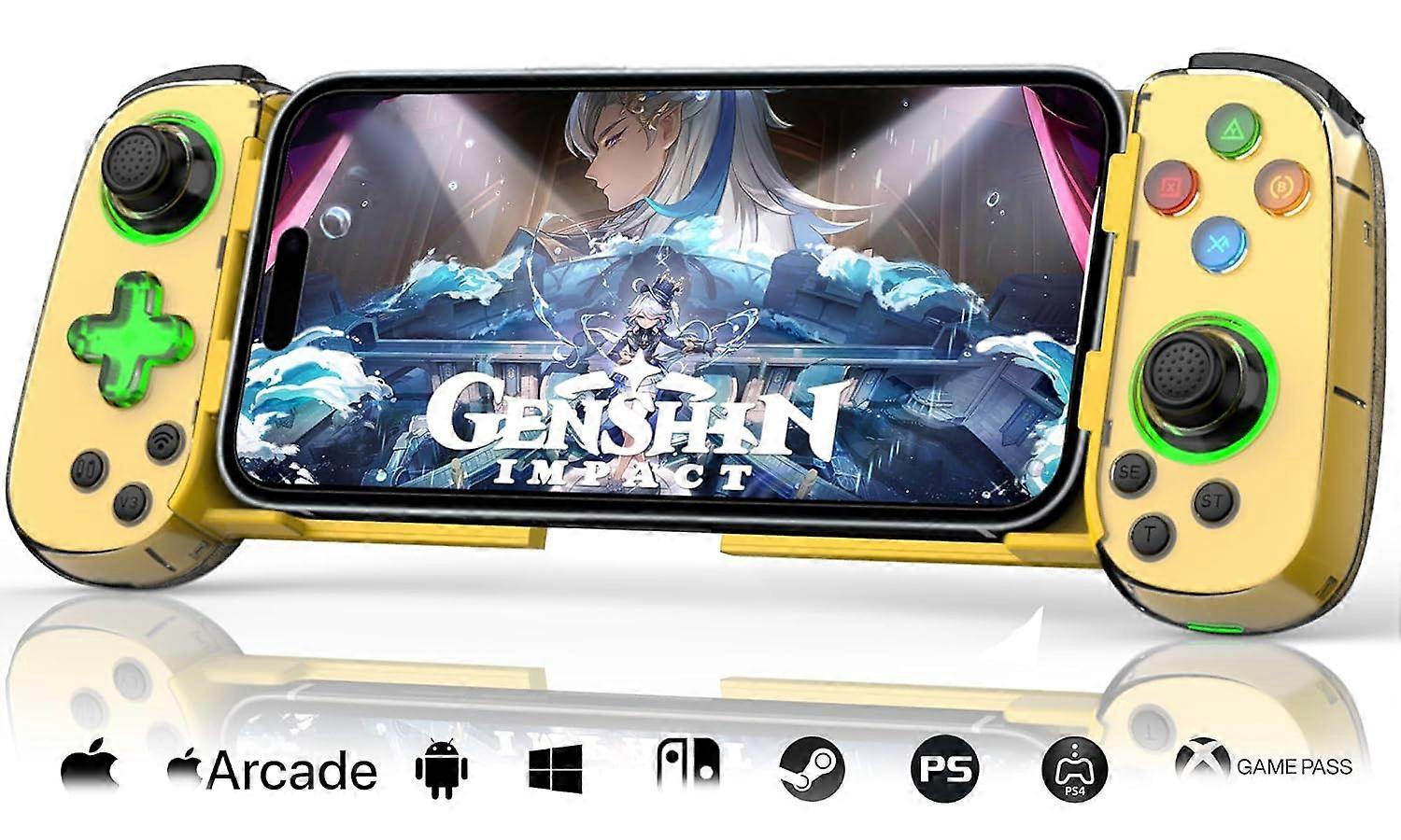 For Mobile Phone Android iOS Wireless Games Controller for PS4 Switch (Yellow)