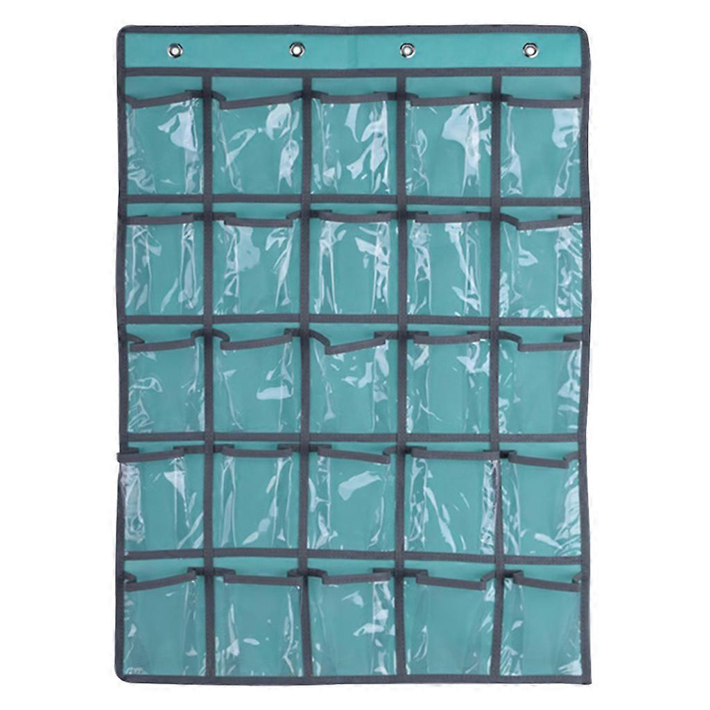 Classroom Organizer Chart with 25 Large Clear Pockets Fit for Storage Phones Calculators Props Office Home Stationeries Blue