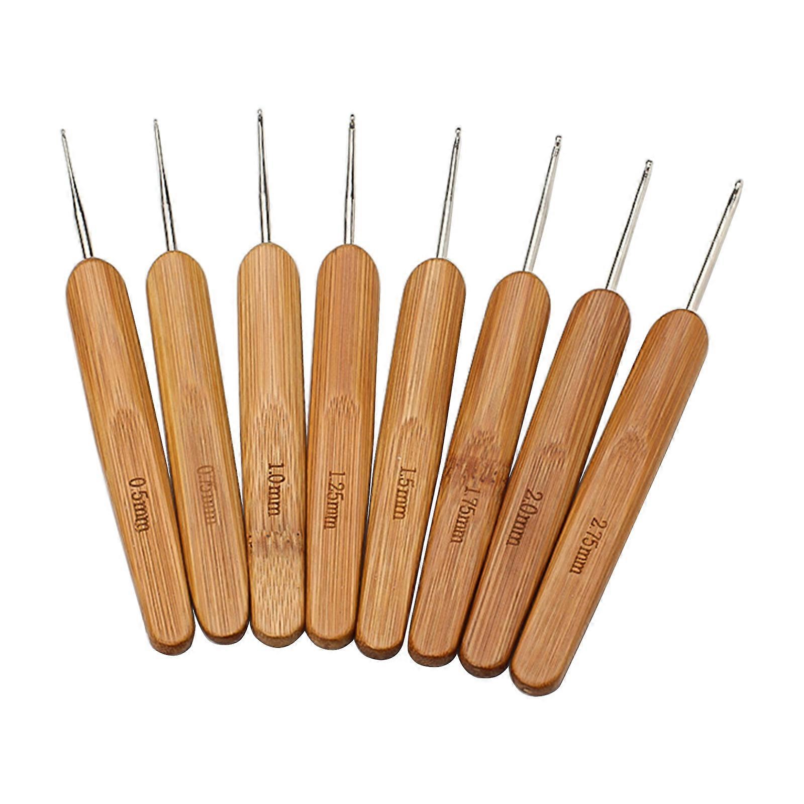 Knitting Needles with Bamboo Handle Set Handwoven Art Crafts Accessory for DIY Sweater Gloves Socks Accessories  silver
