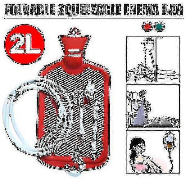 Reusable 2l Enema Bag Colonic Cleaning Irrigation Detox Rubber Bag Kit