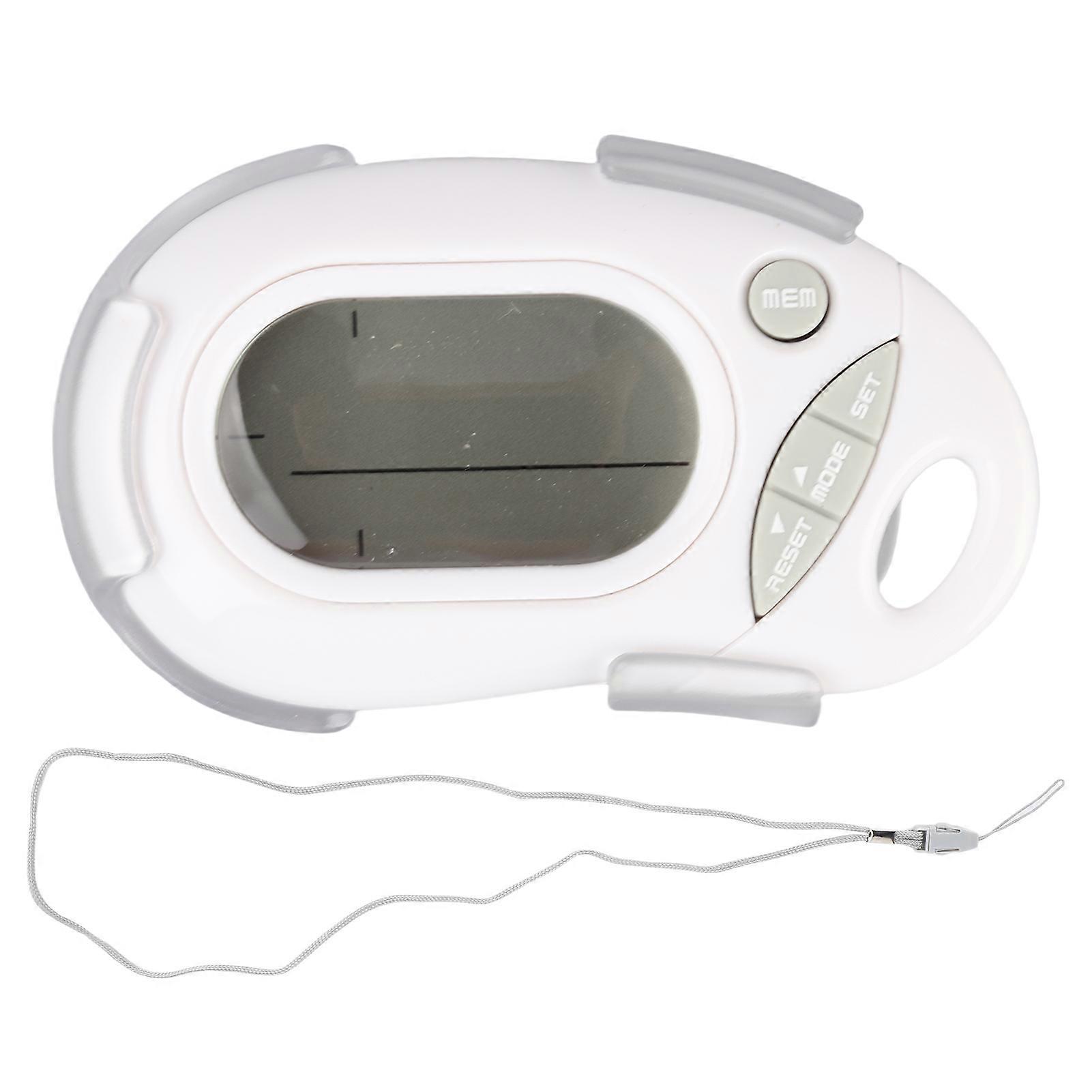 Electronic Walking Pedometer with High Precision 3D Sensor, White Step Counter for Men Women Kids Adults