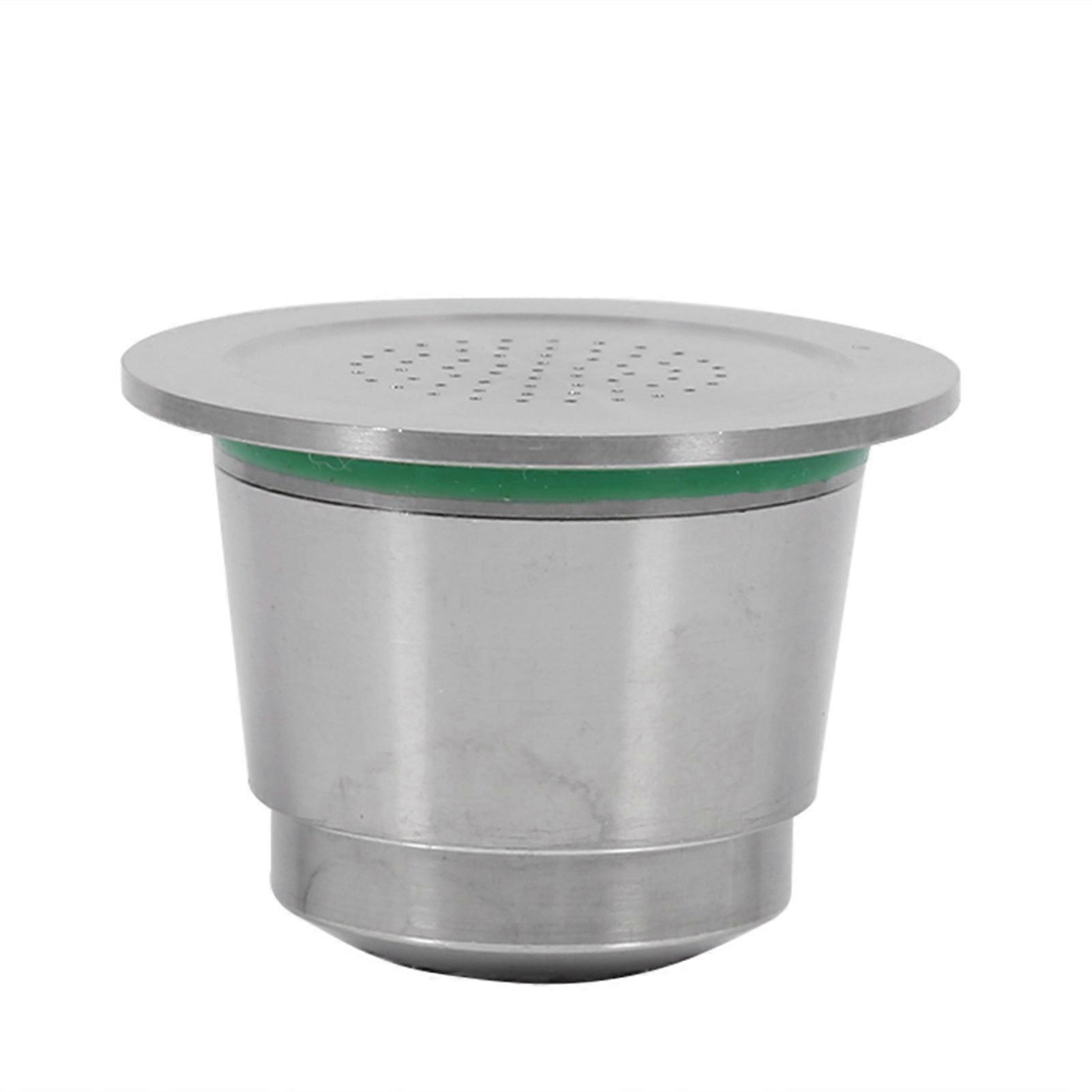 Stainless Steel Refillable Coffee Capsule with Spoon Compatible for Nespresso Machine
