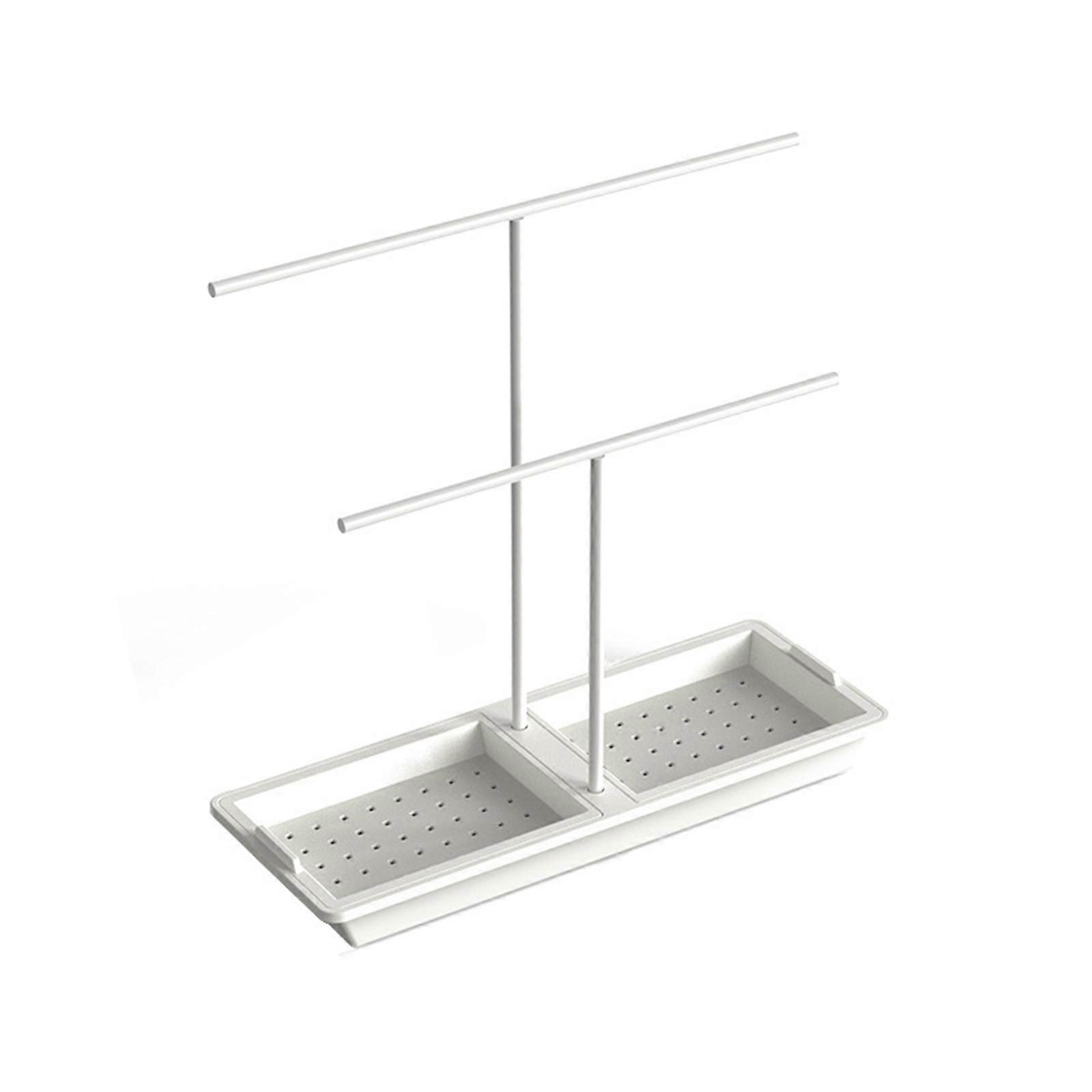 Multifunction Construction Sink Sponge Holder with Hollow Bottom Design and Removable Drain Tray Sink Organization