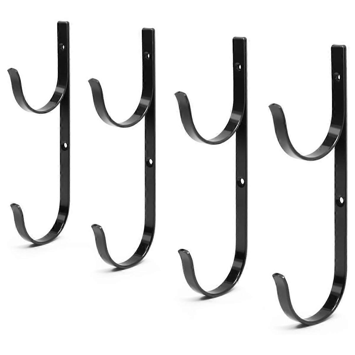 Pool Pole Hanger 4pc,Hooks for Telescopic Poles,Skimmers,Leaf Rakes,Nets,Brushes,Vacuum Hose,Garden