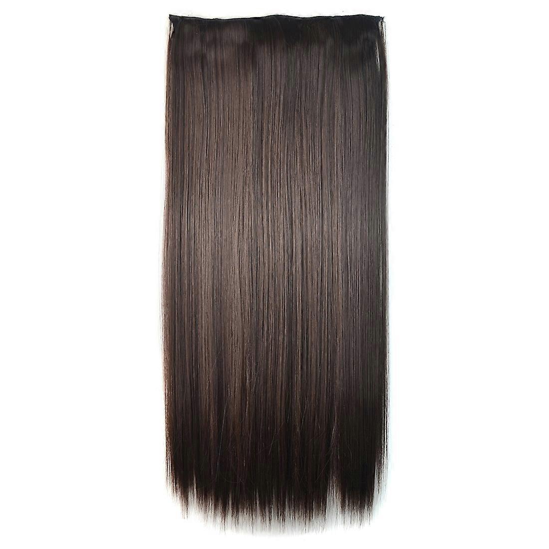 4B# One-piece Seamless Five-clip Wig Long Straight Wig Piece