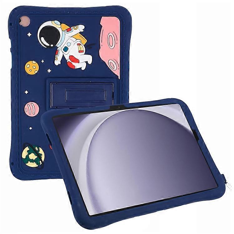 Compatible For Samsung Galaxy Tab A9+ Case Astronaut Design Silicone + PC Tablet Kickstand Cover