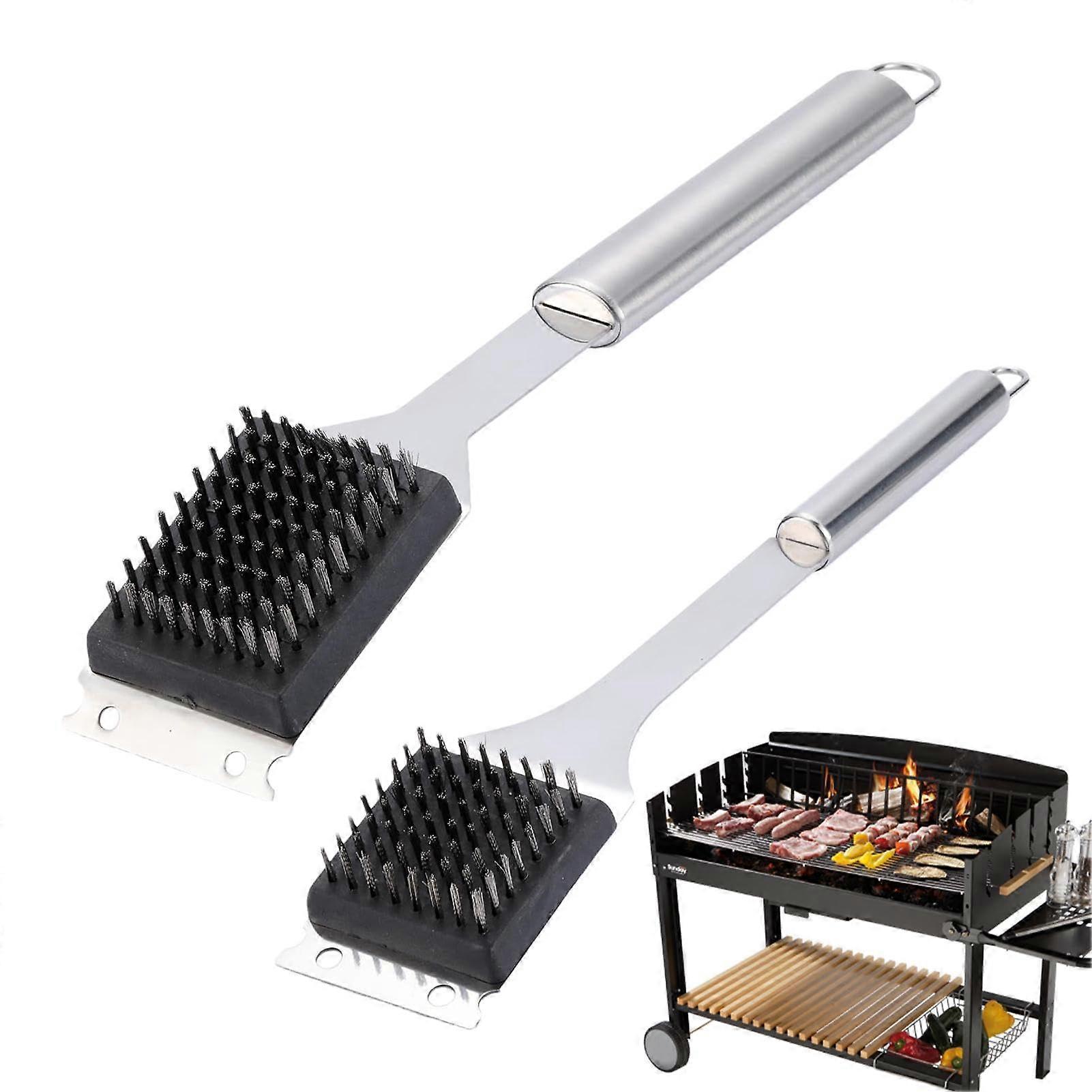 Grill Scraper and Cleaning Brush, Ergonomic Stainless Steel Tool, Reusable Portable Grill Cleaning Accessory for Camping