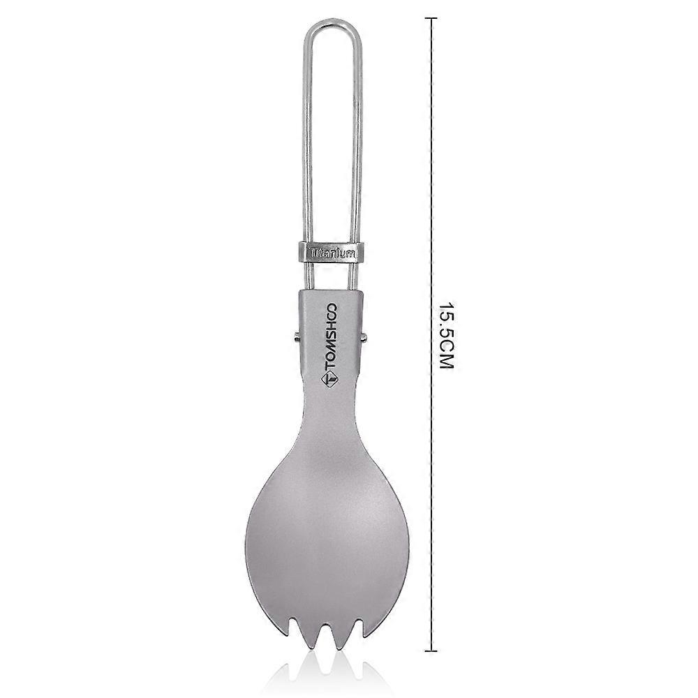 TOMSHOO Titanium Flatware Knife Fork Spoon Set Lightweight Ti Camping Utility Cutlery Set with Carrying Bag for Traveling Picnic Hiking