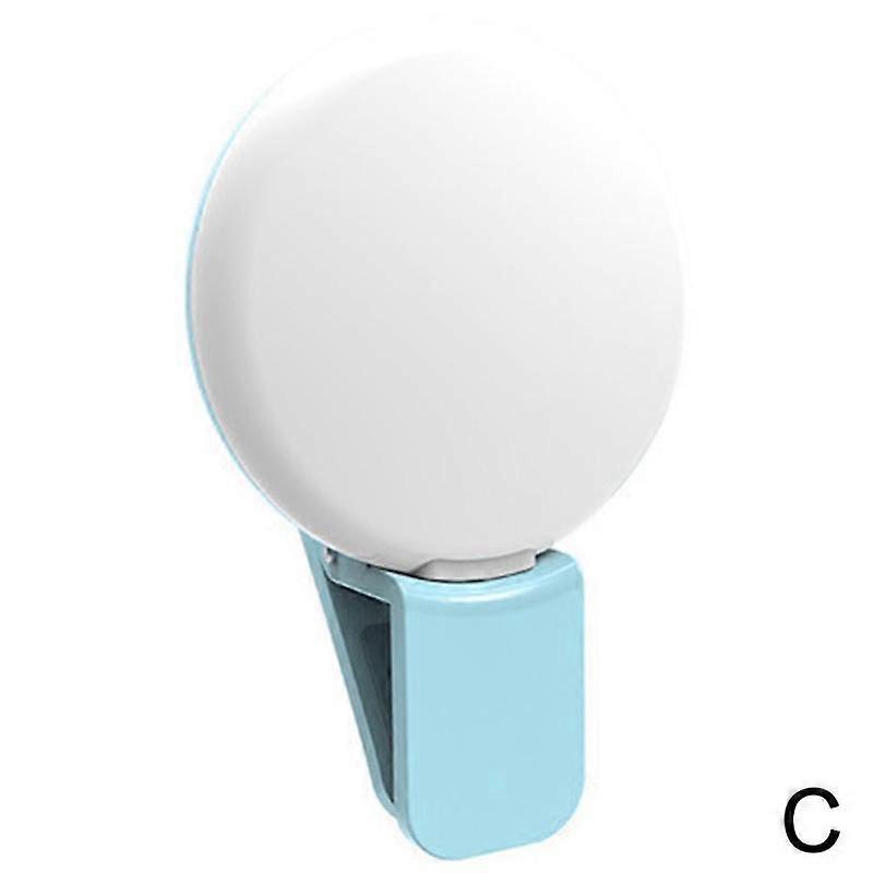 Blue (C) $ New mobile phone mini fill light LED external fill light female anchor beauty small Q selfie mobile phone light gift