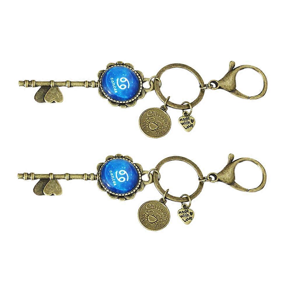 2 Pcs Twelve Luminous Keychain Time Keychain Pendant Keyring Key Holder Ring Decoration present Hanging Ornament ( )