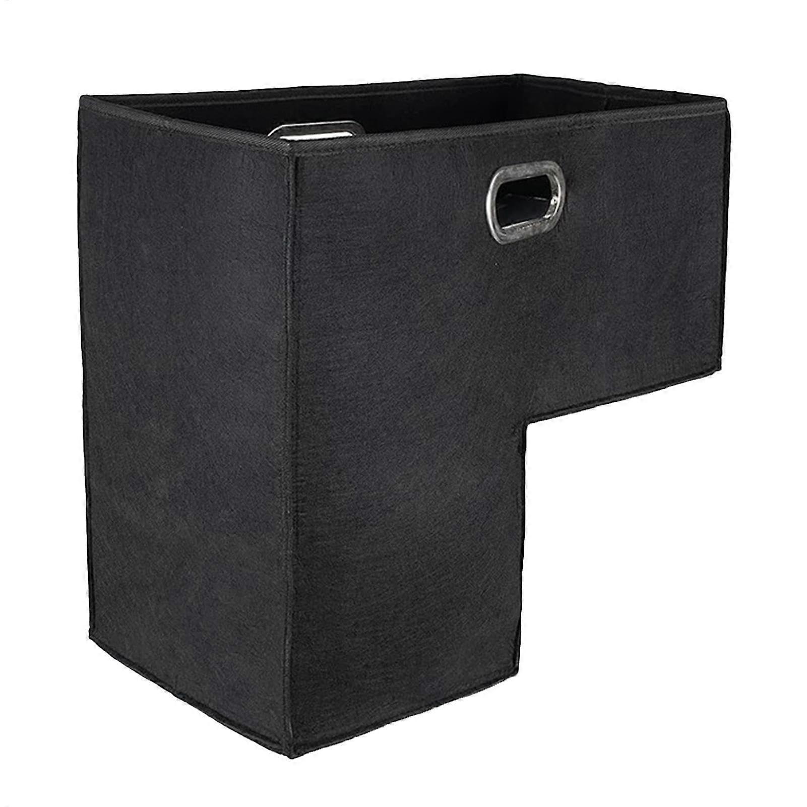 Stair basket – Spacesaving felt fabric with handle, integrated storage  Black