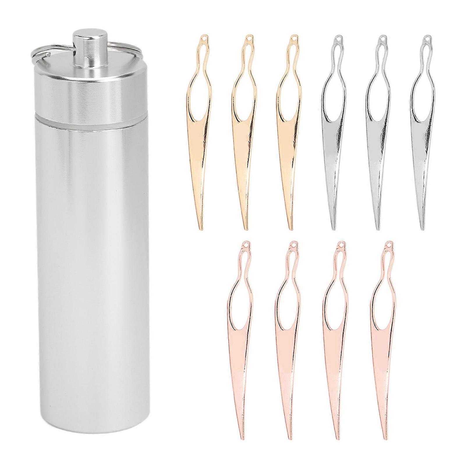 10pcs Dreadlock Tool for Locs Tightening Accessory Alloy Dreadlock Interlocking Tools with Storage Jar