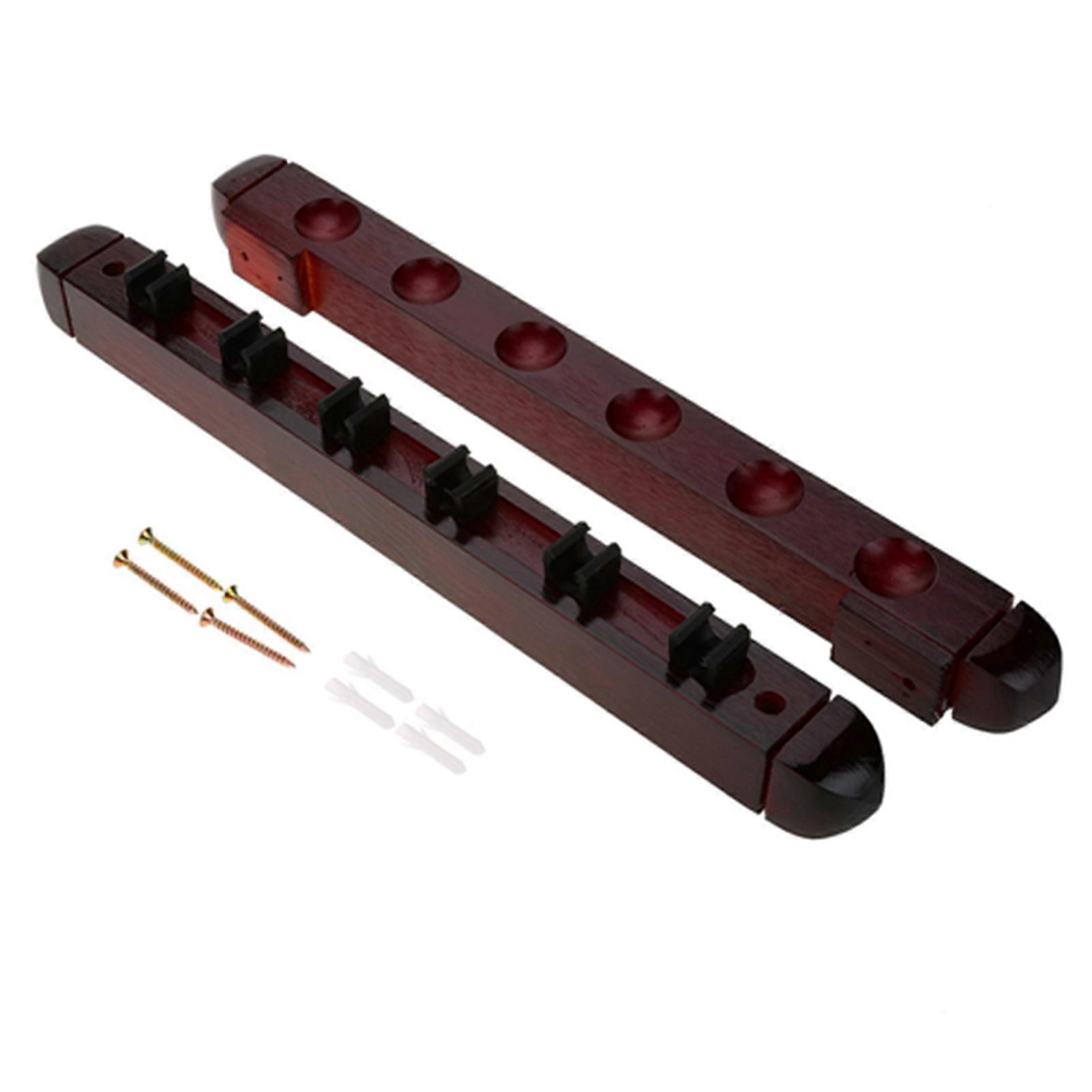 Wooden pool cue wall rack