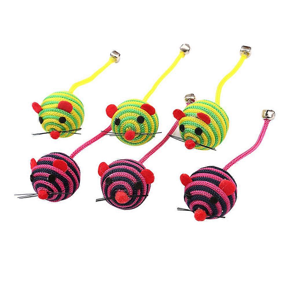 Cat Mouse Toy Stress Reduction Nature Instinct Stimulation Assorted Color 15x4cm 6Pcs