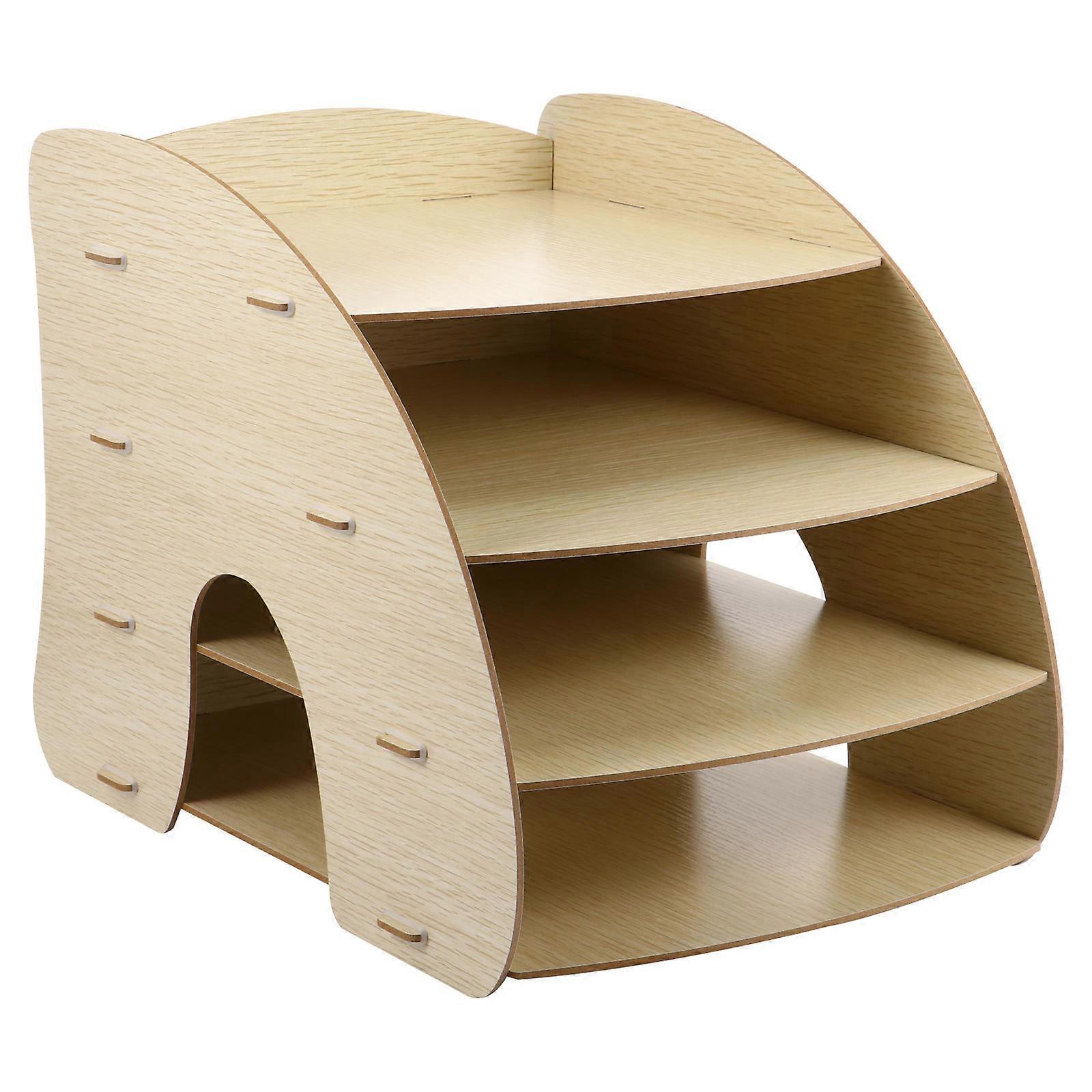 Multi-Layer Paper File Holder Desktop Multi-Layer Shelf Organizer Rectangular 1Pack
