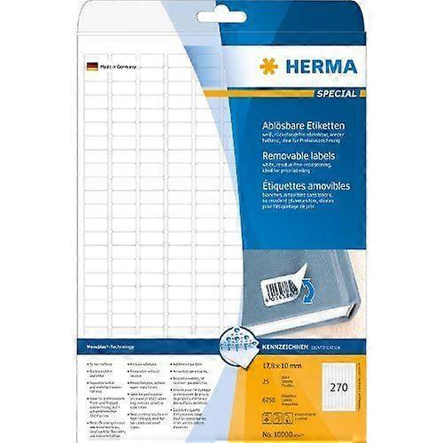 Removable labels - Herma - 10000 - Matte paper - 17.8 x 10 mm - 6750 pieces