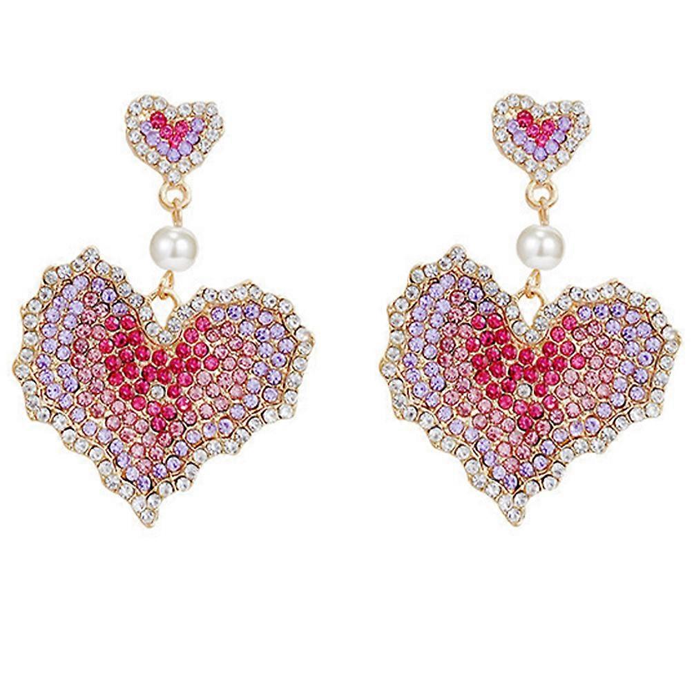 Studs Earrings for Women Heart Design Alloy Safe for Sensitive Ears Rust Resistant 1 Pair