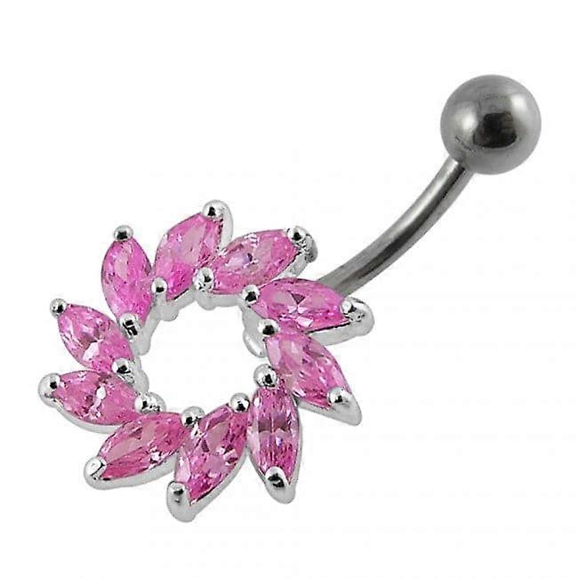 Marquise Jewelled Sun Non-moving Belly Ring