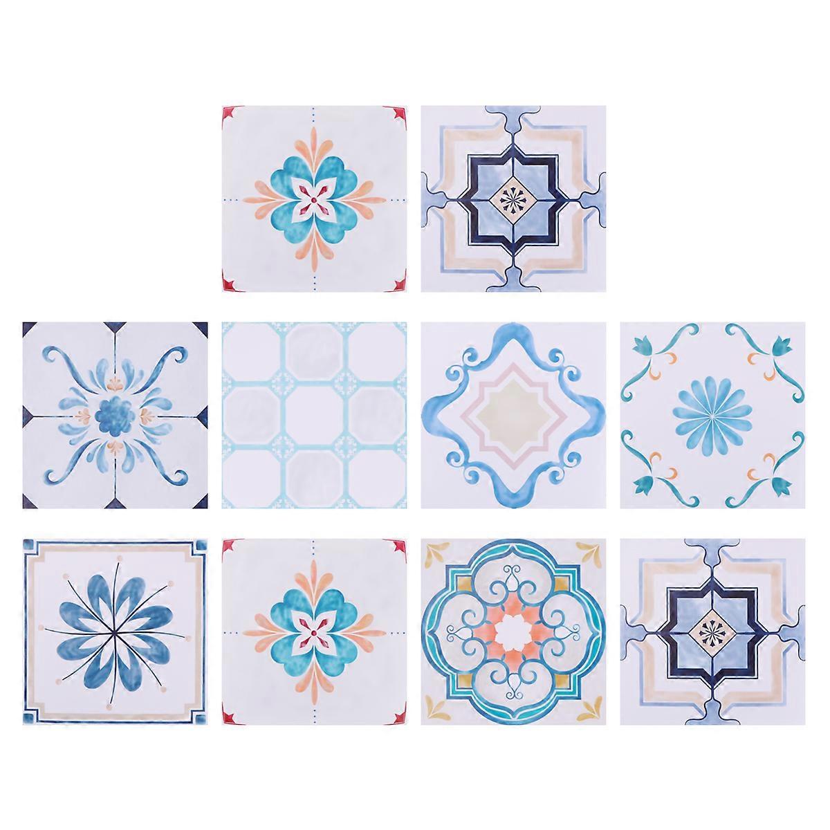 Self-Adhesive Wall Tile Stickers PVC Non-slip Decorative Homeowners DIY Enthusiasts 20x20cm 10Pcs