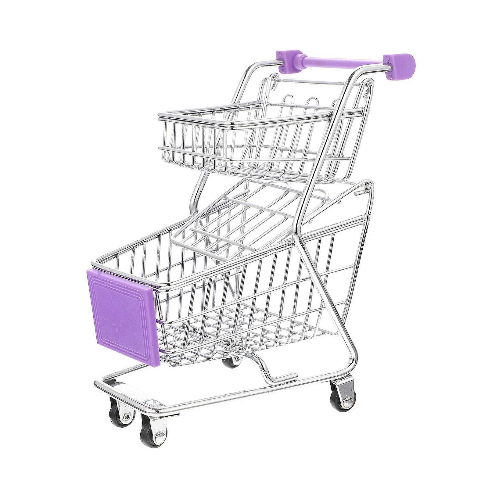 Mini Toy Trolley Double Layer Trolley For Table Decoration Kitchen 1Pack